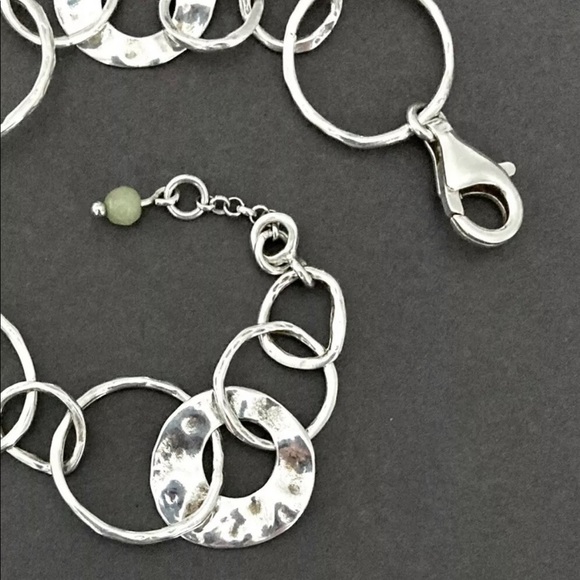 Silpada Hammered Sterling Silver ‘PAPER CHAIN’ Circle Links Bracelet B1217 - Picture 4 of 16